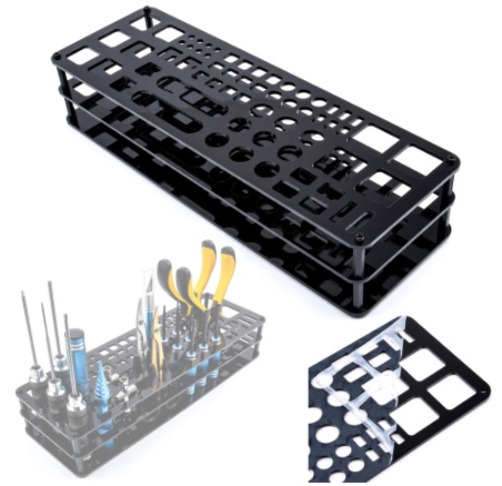 Screwdriver Storage Rack Holder Screwdriver Organizers for Hex Cross Screw Driver RC Tools Kit Organizers 63 Hole Without Tools