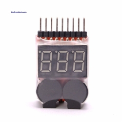 3.7-30V 1-8S Battery Voltage Tester & Low Voltage Buzzer Alarm
